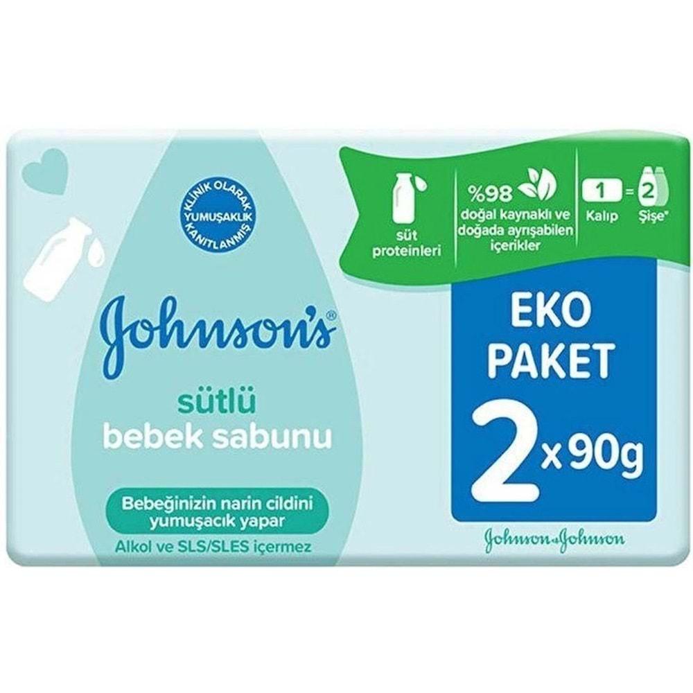 Johnsons Baby Bebek Sabunu 90GR Sütlü (Eko Pk 2 Li Pk)