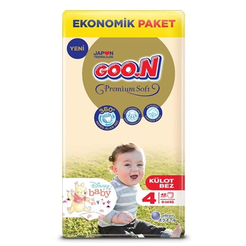 Goon Premium Soft Külot Bebek Bezi Beden:4 (9-14Kg) Maxi 42 Adet Ekonomik Pk