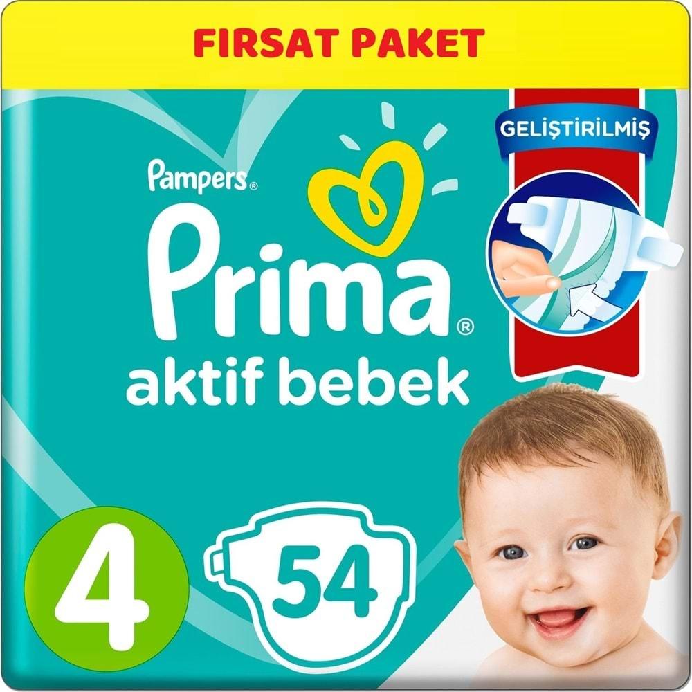 Prima Bebek Bezi Beden:4 (9-14Kg) Maxi 54 Adet Ekonomik Pk