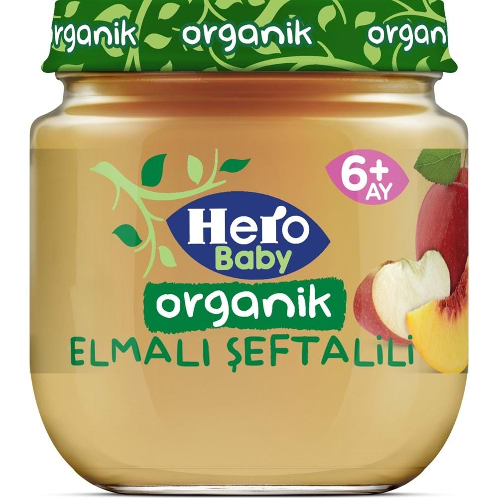 Hero Baby Kavanoz Maması 120GR Organik Elmalı Şeftalili