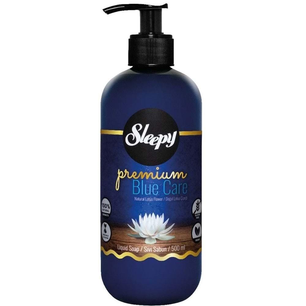Sleepy Sıvı Sabun Premium 500ML Blue Care Serisi (Doğal Lotus Çiçeği/Deniz Yosunu/Su Nanesi)