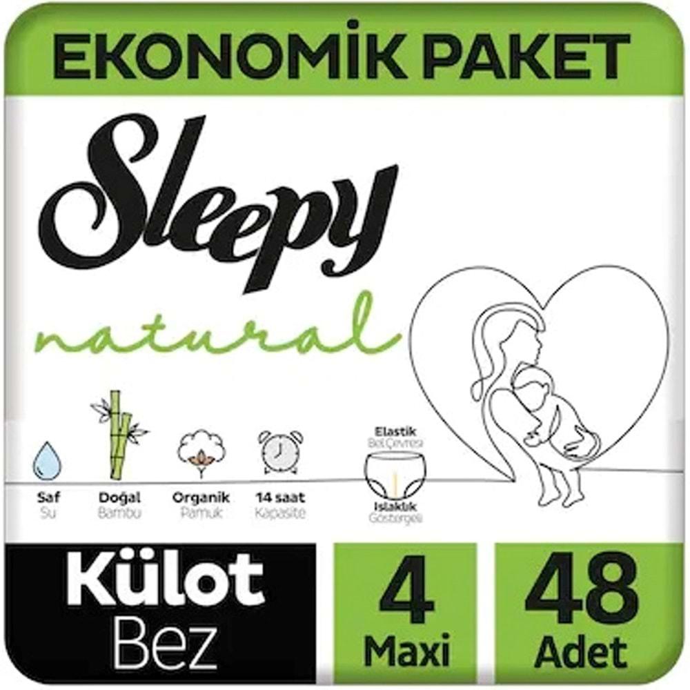Sleepy Külot Bebek Bezi Natural Beden:4 (7-14KG) Maxi 48 Adet Fırsat Pk