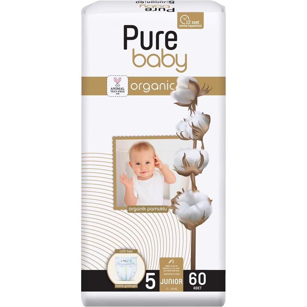 Pure Baby Bebek Bezi Beden:5 (11-20KG) Junior 60 Adet Fırsat Pk