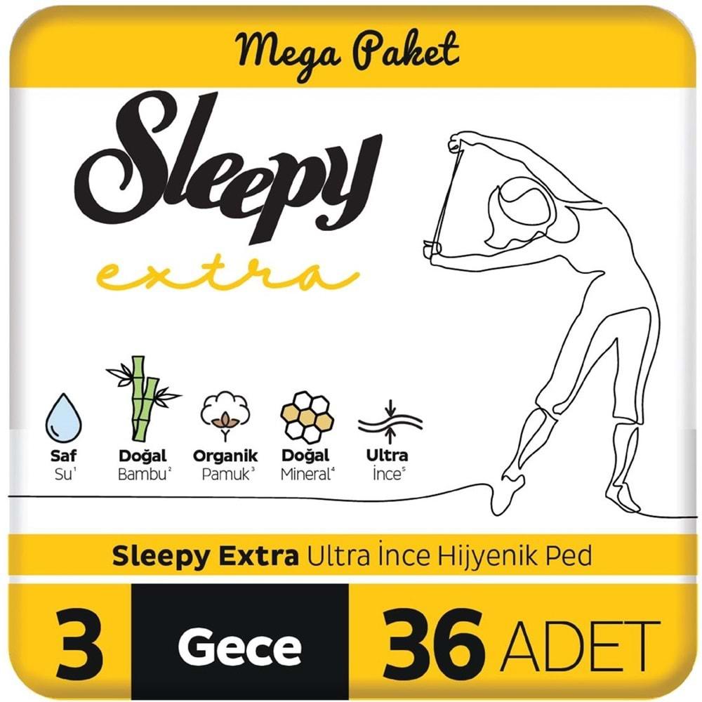 Sleepy Extra Hijyenik Ped Gece 36 Adet Mega Pk