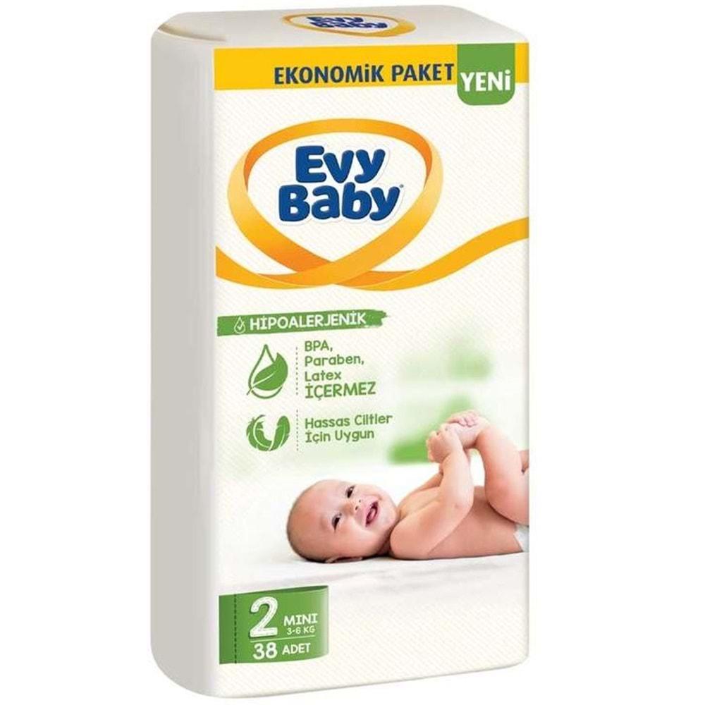 Evy Baby Bebek Bezi Beden:2 (3-6KG) Mini 38 Adet Ekonomik Pk
