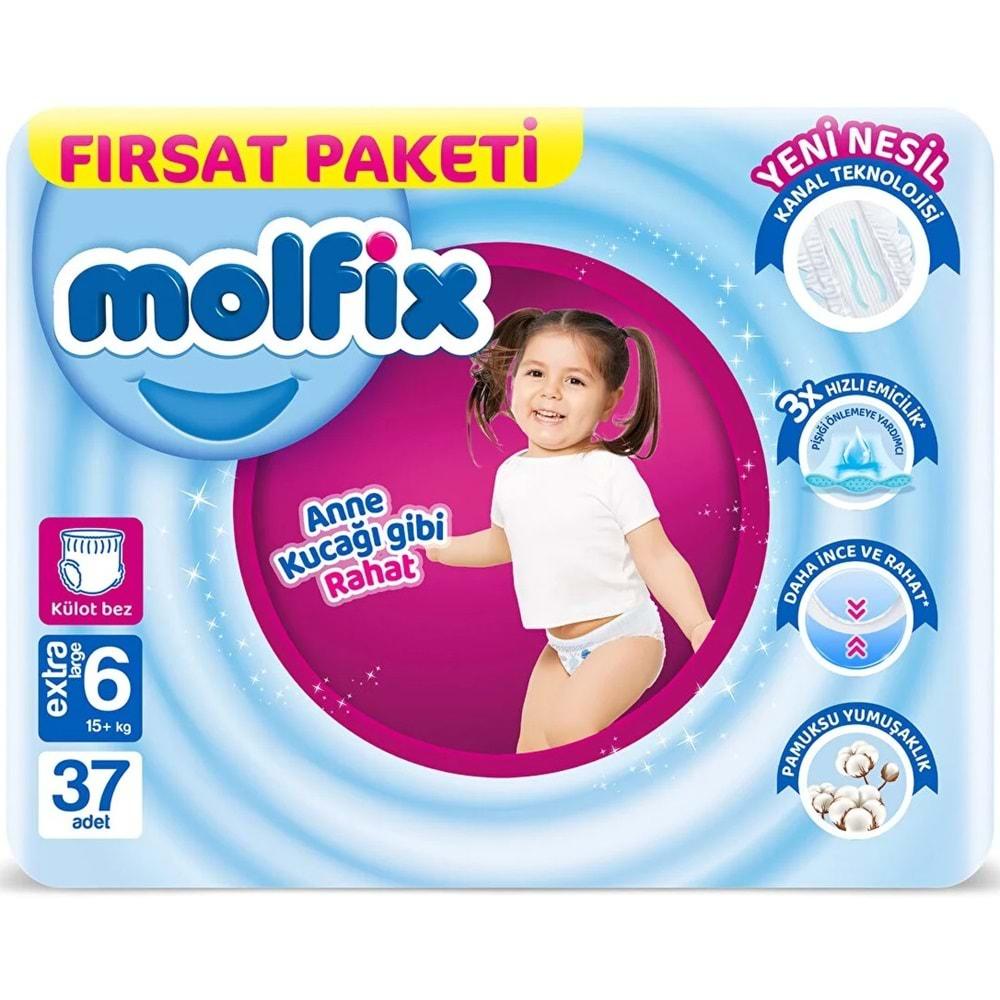 Molfix Külot Bebek Bezi Beden:6 (15+KG) Extra Large 37 Adet Fırsat Pk