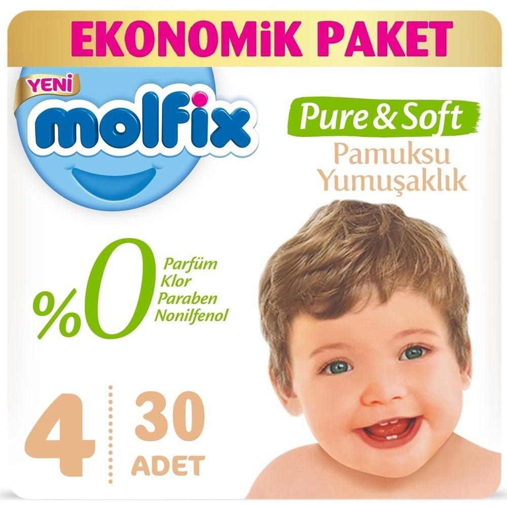 Molfix Pure&Soft Bebek Bezi Beden:4 (7-14Kg) Maxi 30 Adet Ekonomik Pk