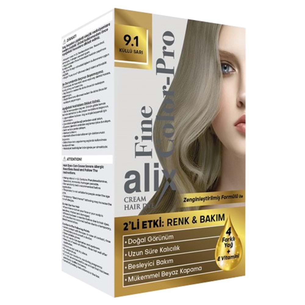 Alix 50ML Kit Saç Boyası 9.1 Küllü Sarı