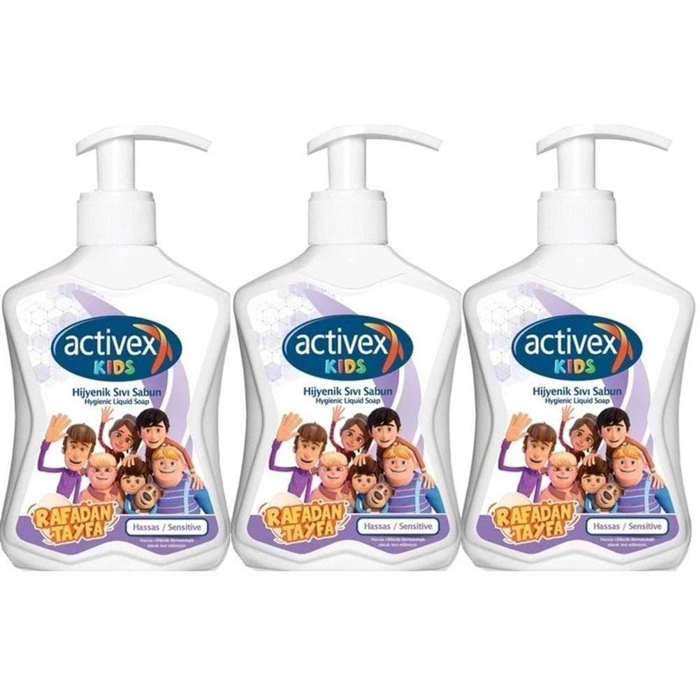 Activex Antibakteriyel Sıvı Sabun Hassas/Sensitive 300ML Pompalı (Rafadan Tayfa Serisi) (3 Lü Set)