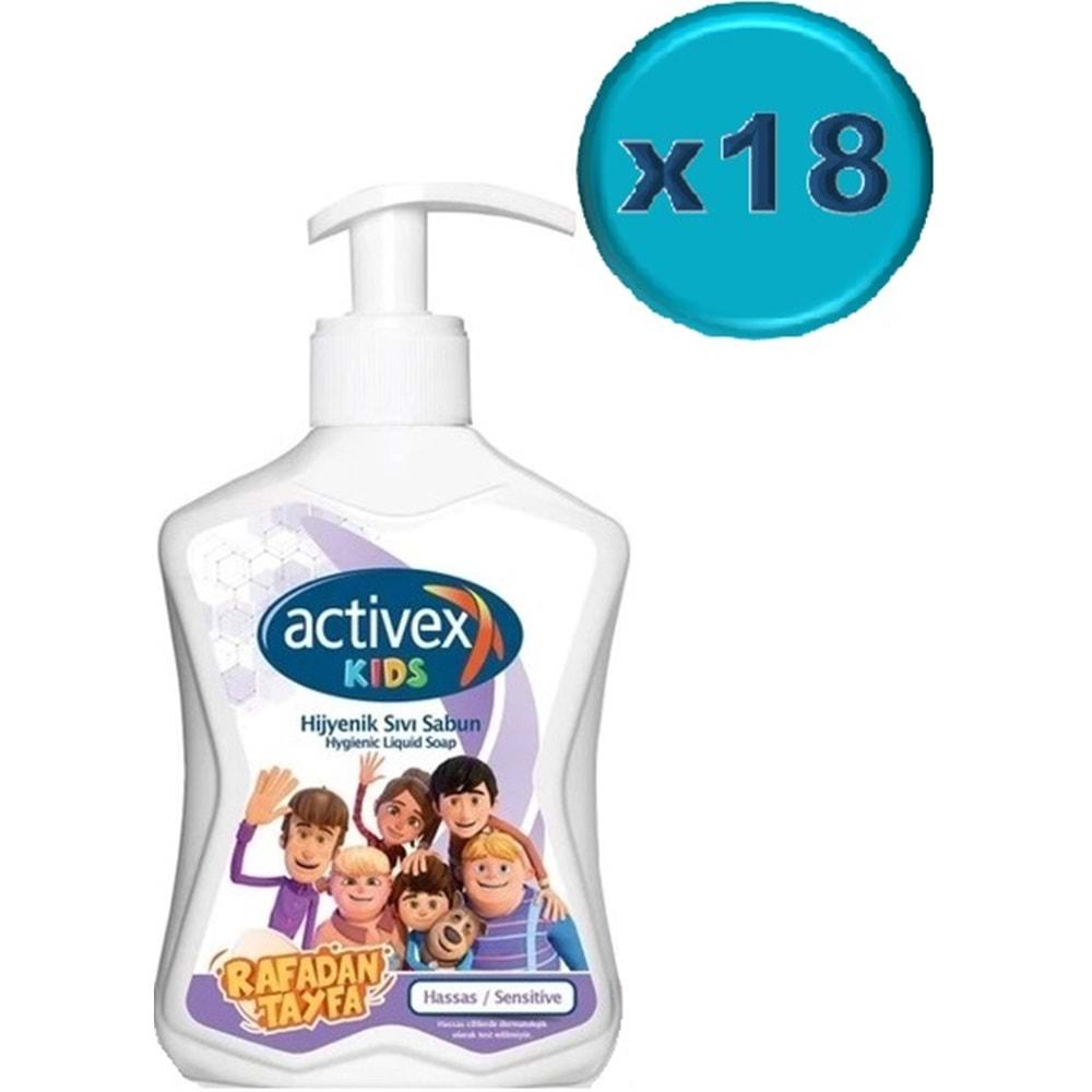 Activex Antibakteriyel Sıvı Sabun Hassas/Sensitive 300ML Pompalı (Rafadan Tayfa Serisi) (18 Li Set)