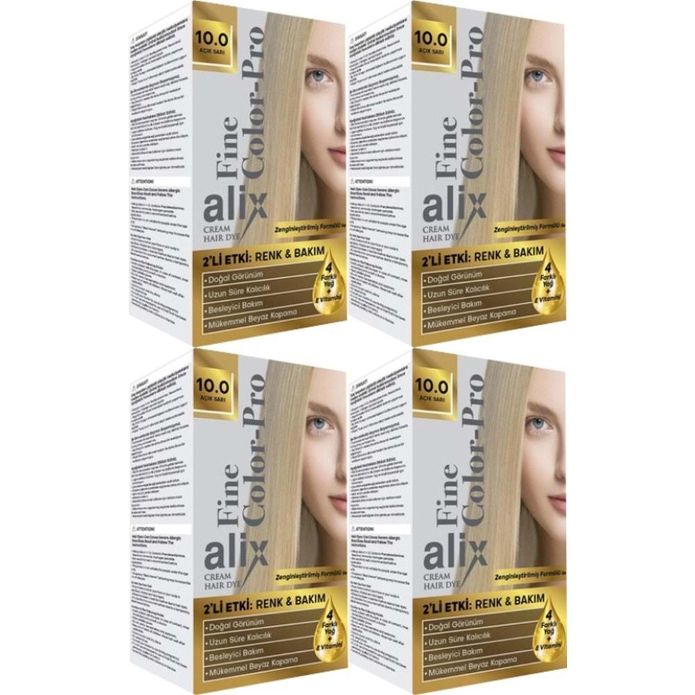 Alix 50ML Kit Saç Boyası 10.0 Açık Sarı (4 Lü Set)