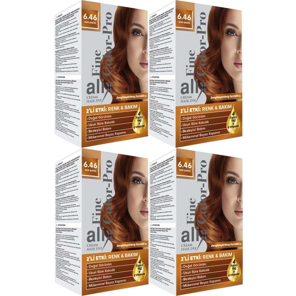 Alix 50ML Kit Saç Boyası 6.46 Kor Bakır (4 Lü Set)