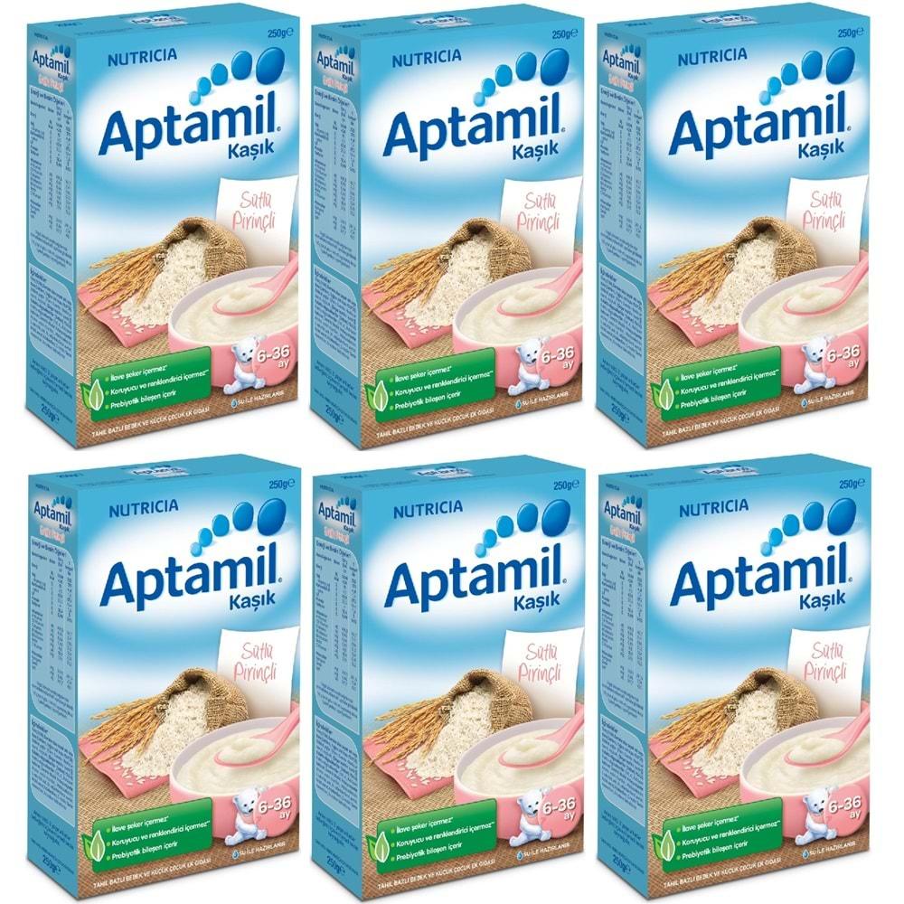 Aptamil Kaşık Maması 250Gr Sütlü Pirinçli 6 Lı Set