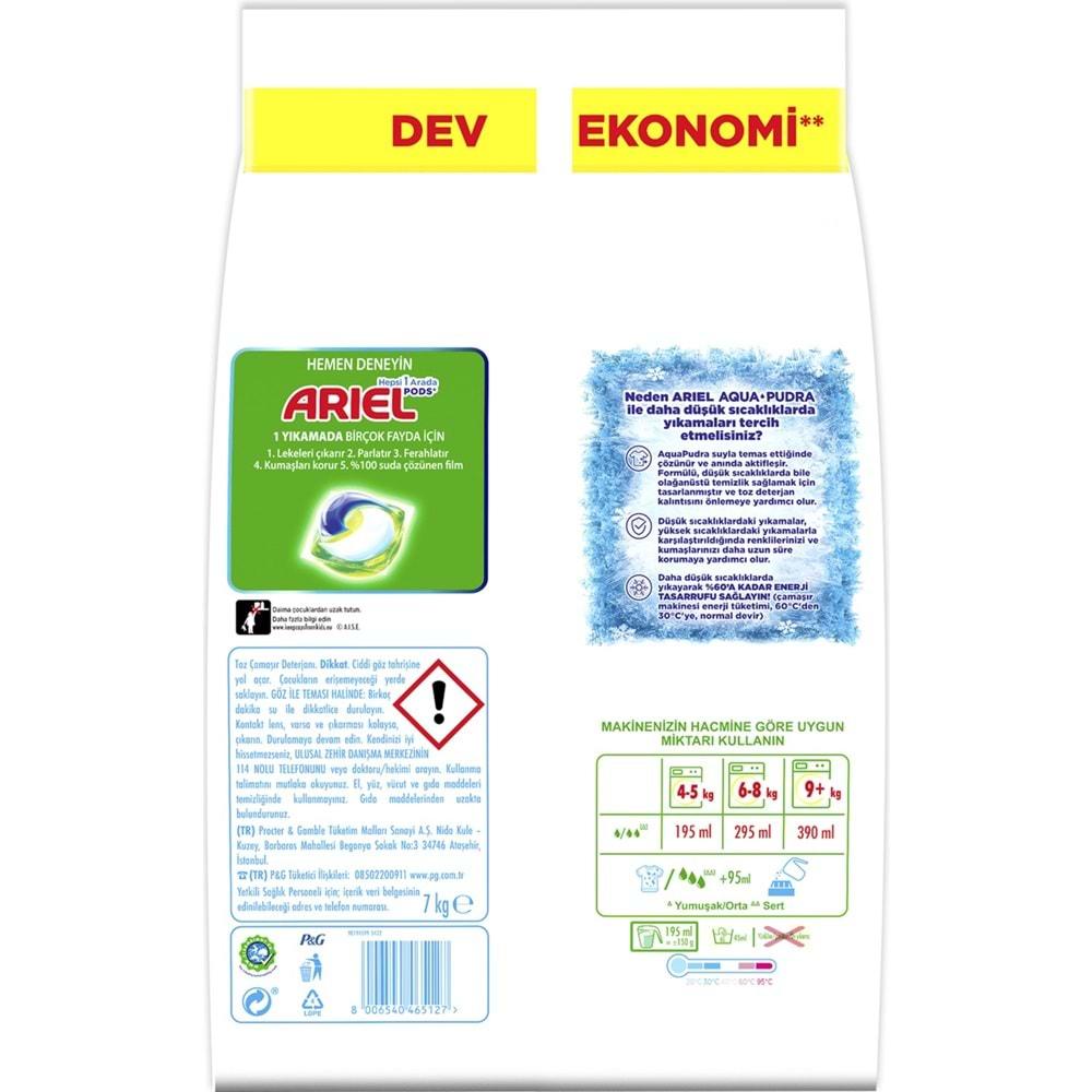 Ariel Matik Toz Çamaşır Deterjanı 21KG Renklilere Özel/Dağ Esintisi (138 Yıkama) (3PK*7KG)