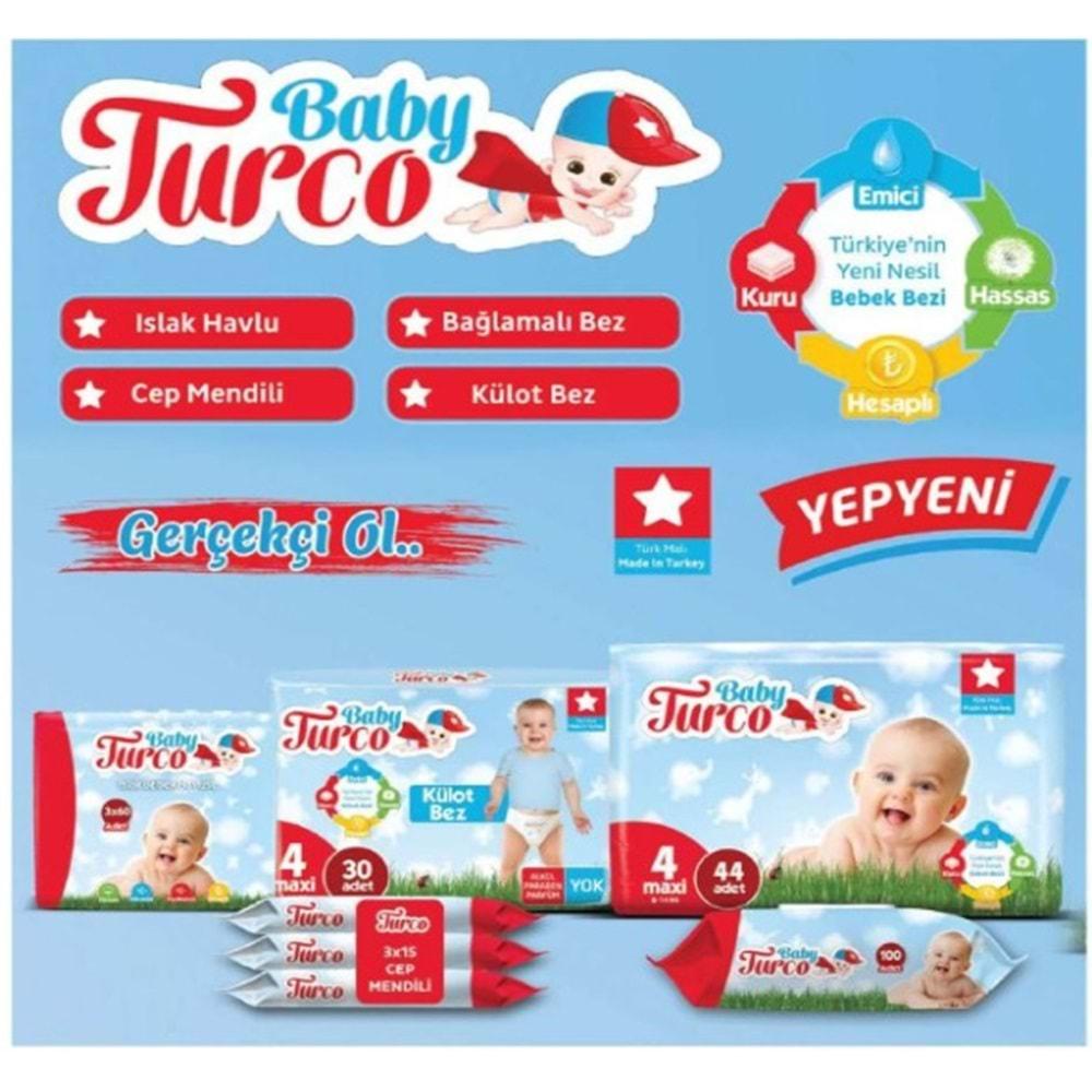 Baby Turco Islak Havlu Mendil Klasik (18 li Set) 60 Yaprak Plastik Kapaklı (6PK*3)