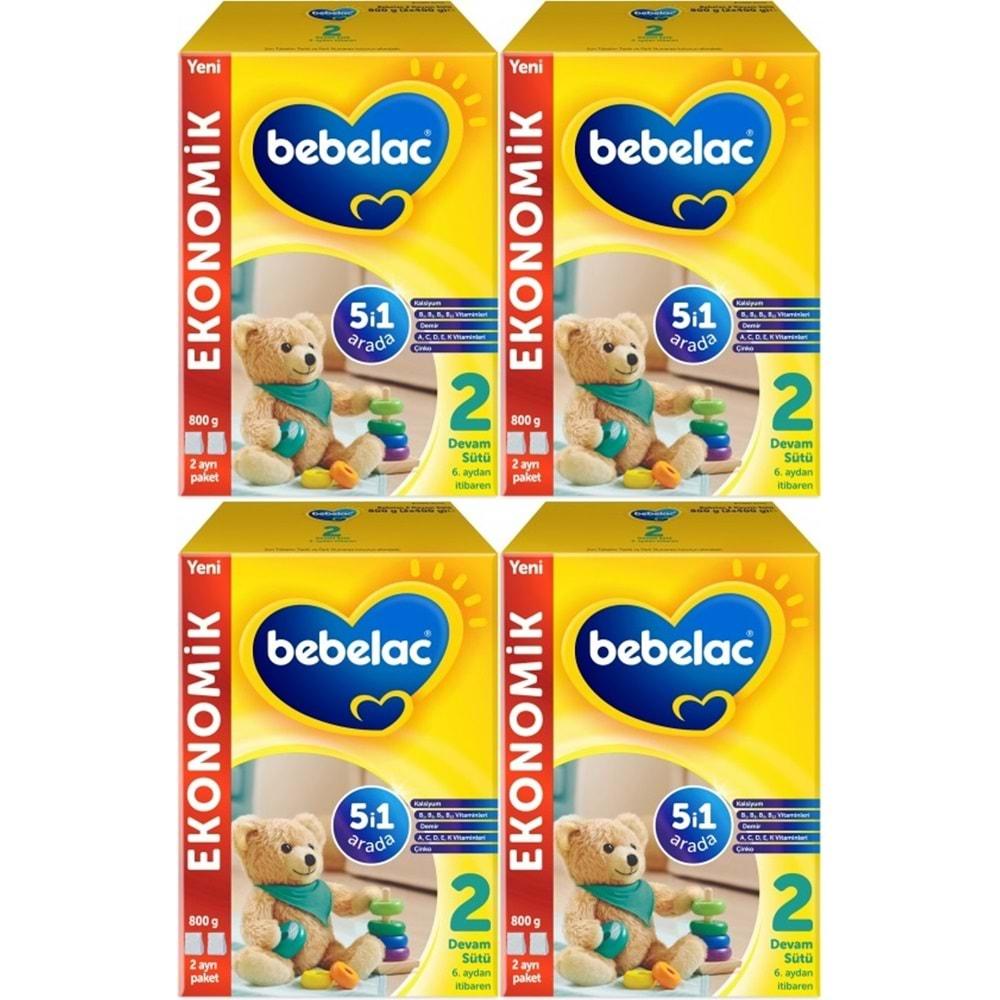 Bebelac 800GR No:2 Devam Sütü (6-12 Ay) (4 Lü Set)