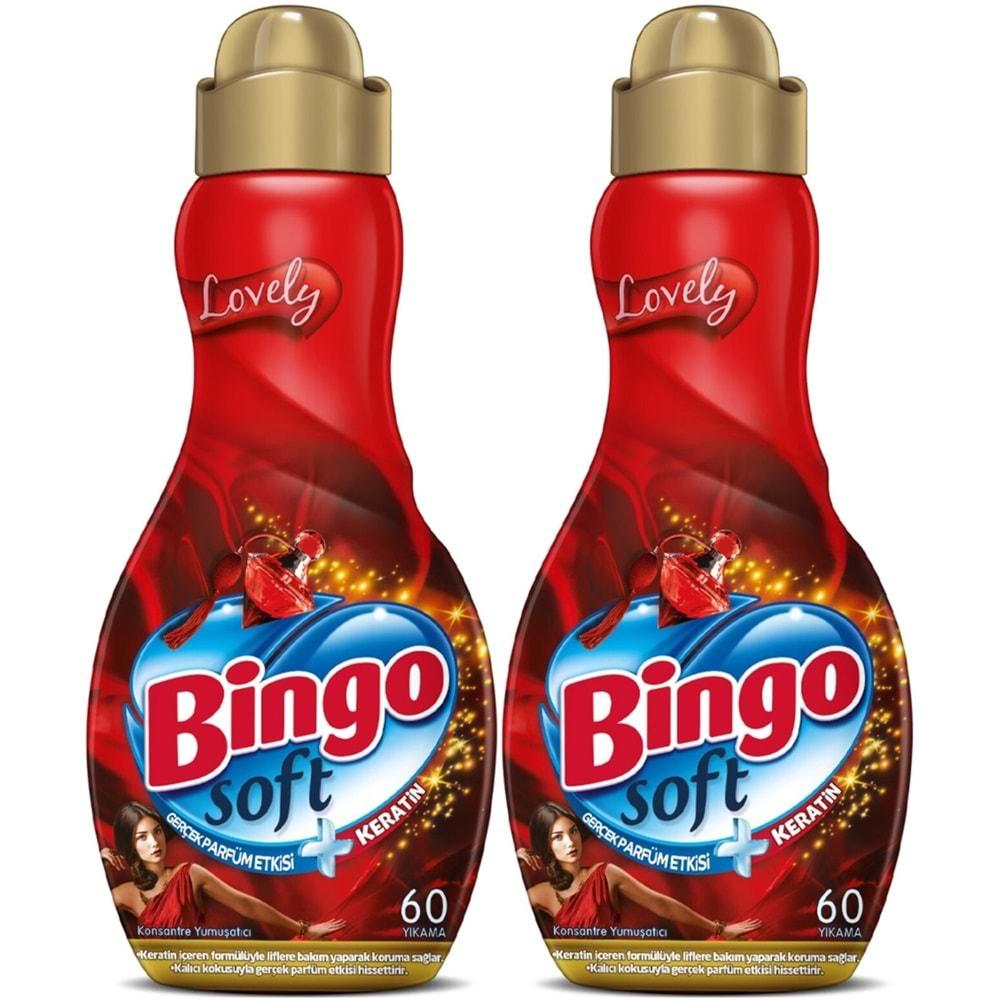 Bingo Soft Çamaşır Yumuşatıcı Konsantre 1440ML Lovely (2 Li Set)