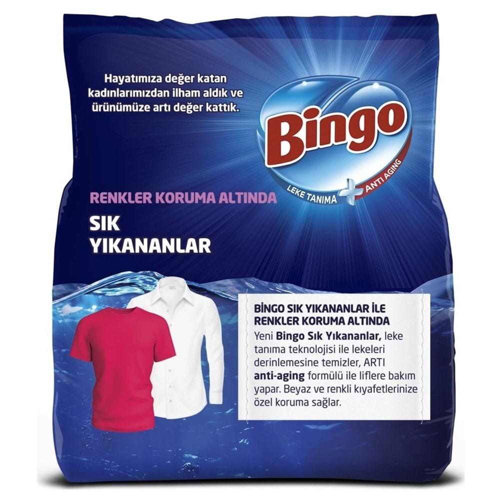 Bingo Matik Toz Çamaşır Deterjanı 36KG Sık Yıkananlar Beyazlar ve Renkliler (4PK*9KG) 240 Yıkama