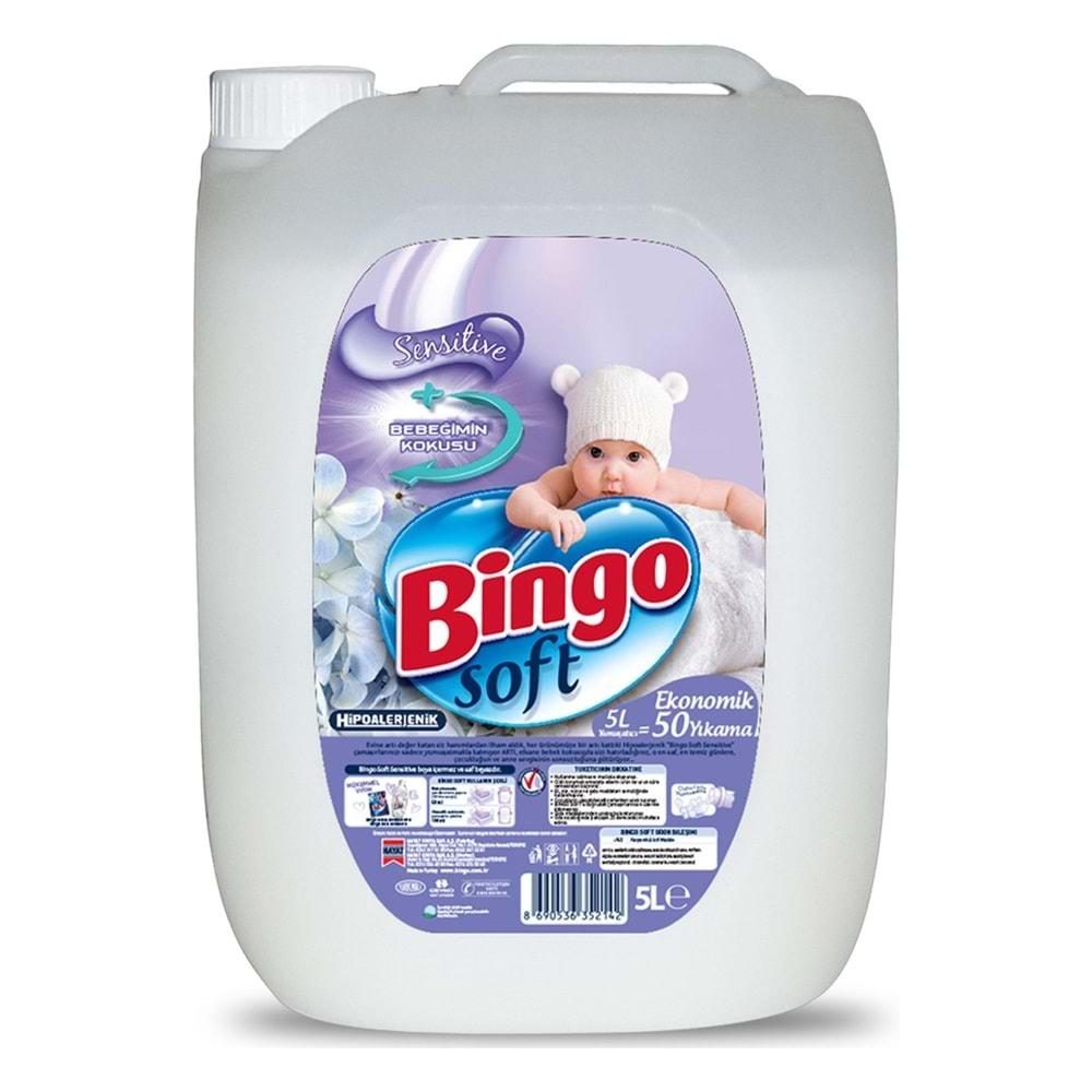 Bingo Soft Yumuşatıcı 20LT (4PK*5LT) Sensitive/Bebeğimin Kokusu/Hipoalerjenik (200 Yıkama)