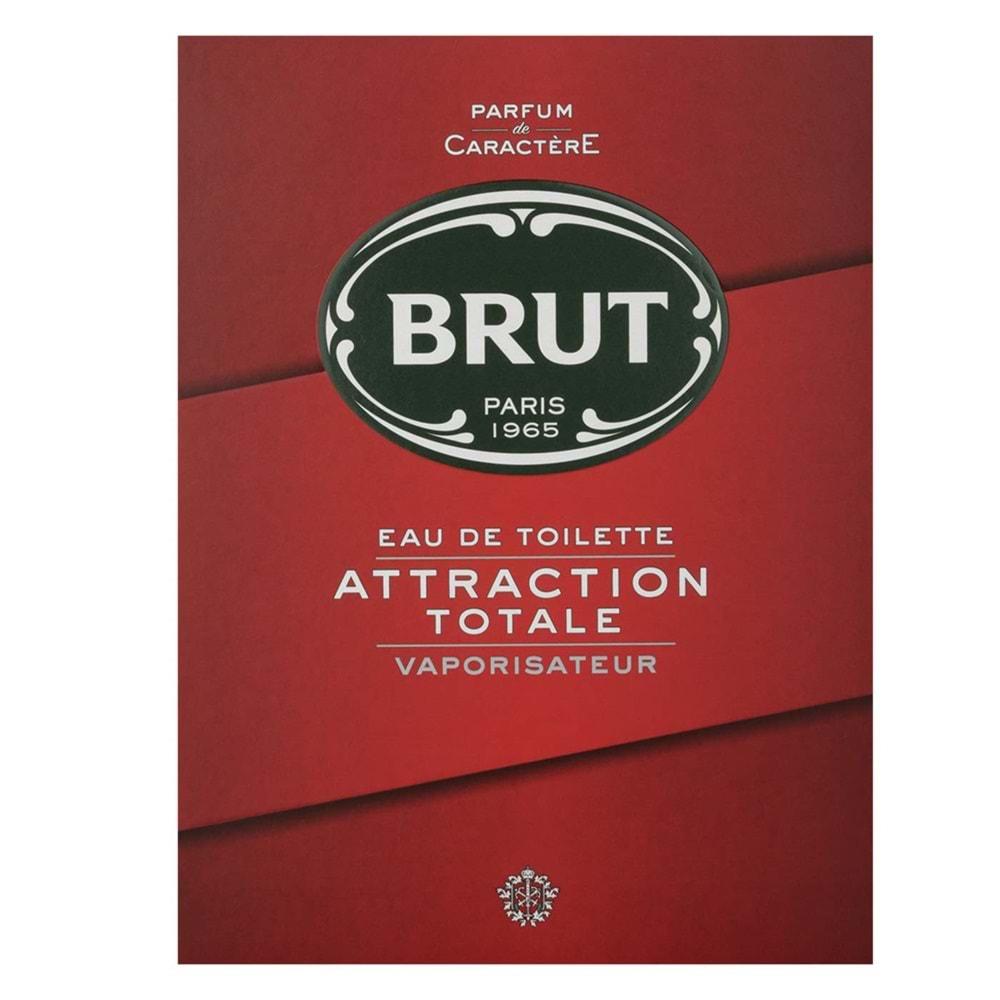 Brut Parfüm Erkek/Men 100ML Attraction Totale Edt (Kırmızı) (4 Lü Set)