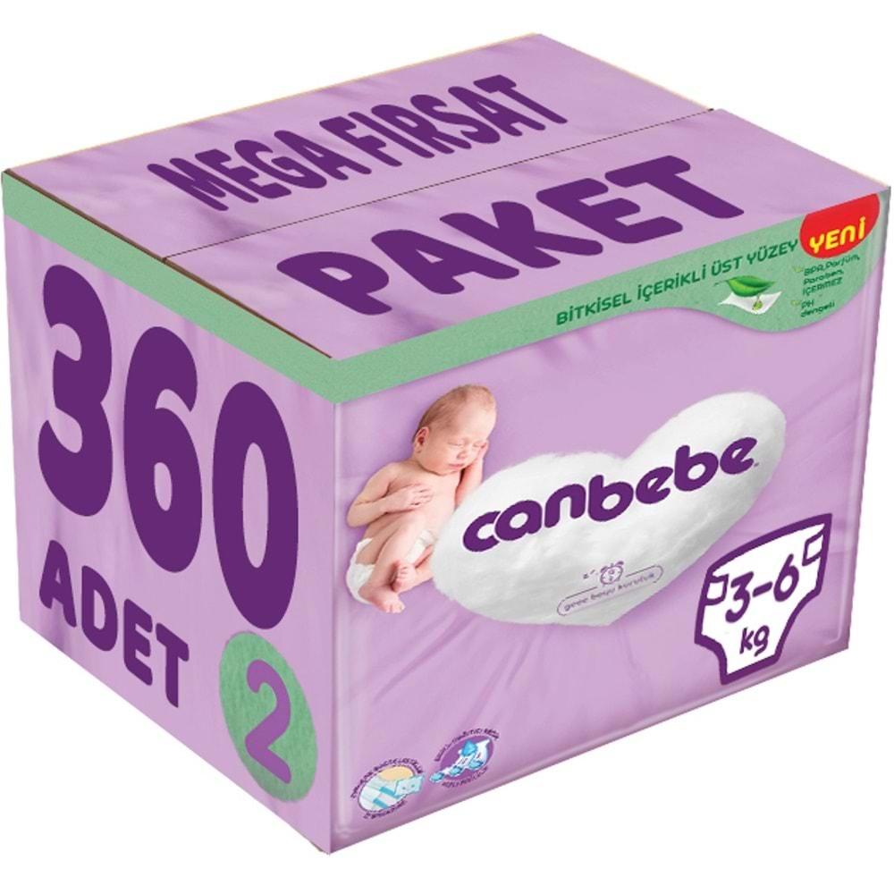 Canbebe Bebek Bezi Beden:2 (3-6Kg) Mini 360 Adet Mega Fırsat Paket