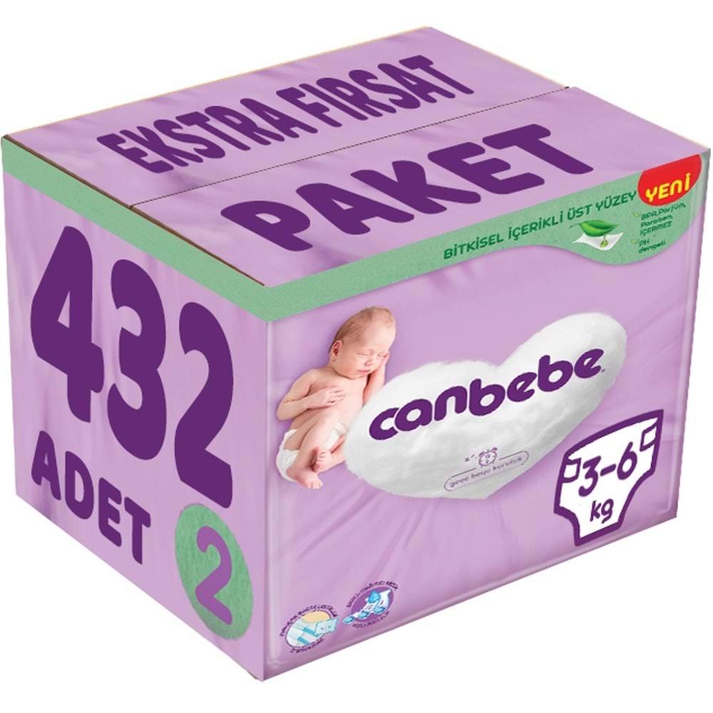 Canbebe Bebek Bezi Beden:2 (3-6Kg) Mini 432 Adet Ekstra Fırsat Paket