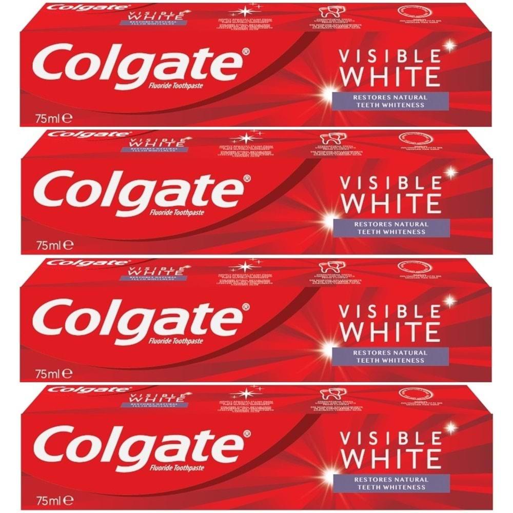 Colgate Diş Macunu 75ML Visible White/Görünür Beyazlık (4 Lü Set)