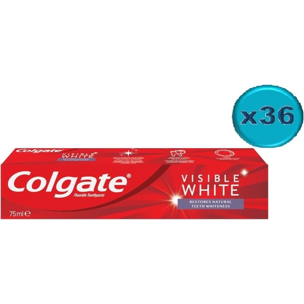 Colgate Diş Macunu 75ML Visible White/Görünür Beyazlık (36 Lı Set)