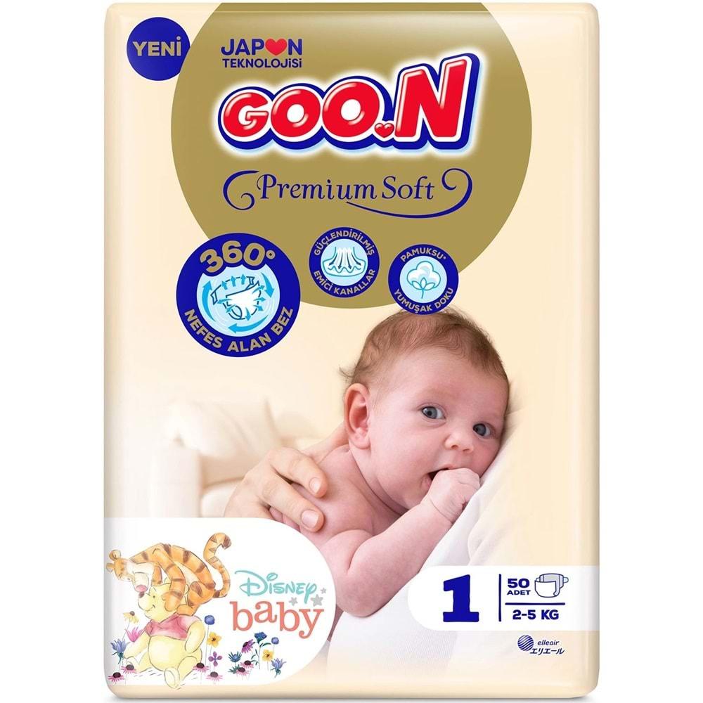 Goon Premium Soft Bebek Bezi Beden:1 (2-5Kg) Yeni Doğan 300 Adet Jumbo Ekstra Pk
