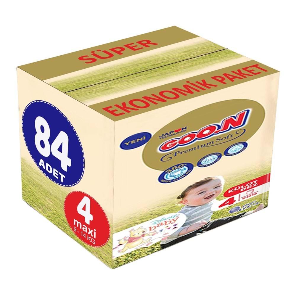 Goon Premium Soft Külot Bebek Bezi Beden:4 (9-14Kg) Maxi 168 Adet Süper Ekonomik Fırsat Pk