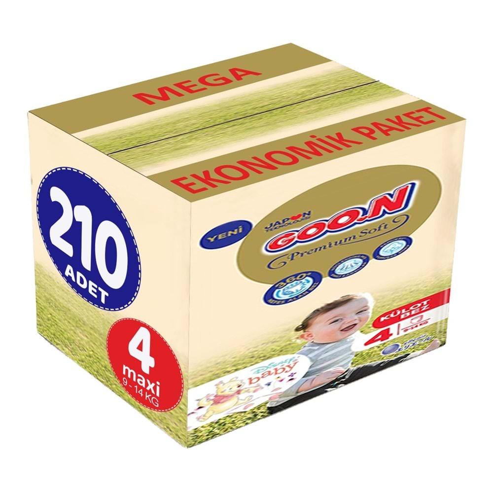 Goon Premium Soft Külot Bebek Bezi Beden:4 (9-14Kg) Maxi 168 Adet Süper Ekonomik Fırsat Pk