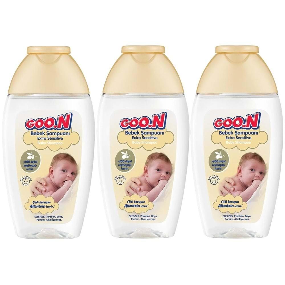 Goon Bebek Saç ve Vücut Şampuanı 200ML Ekstra Sensitive/Hassas (3 Lü Set)