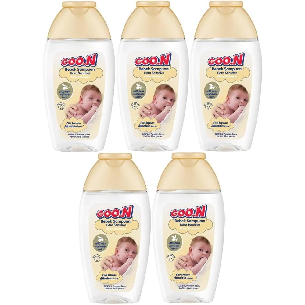 Goon Bebek Saç ve Vücut Şampuanı 200ML Ekstra Sensitive/Hassas (5 Li Set)