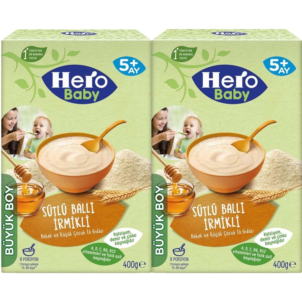 Hero Baby Kaşık Maması 400GR Sütlü Ballı İrmikli 2 Li Set