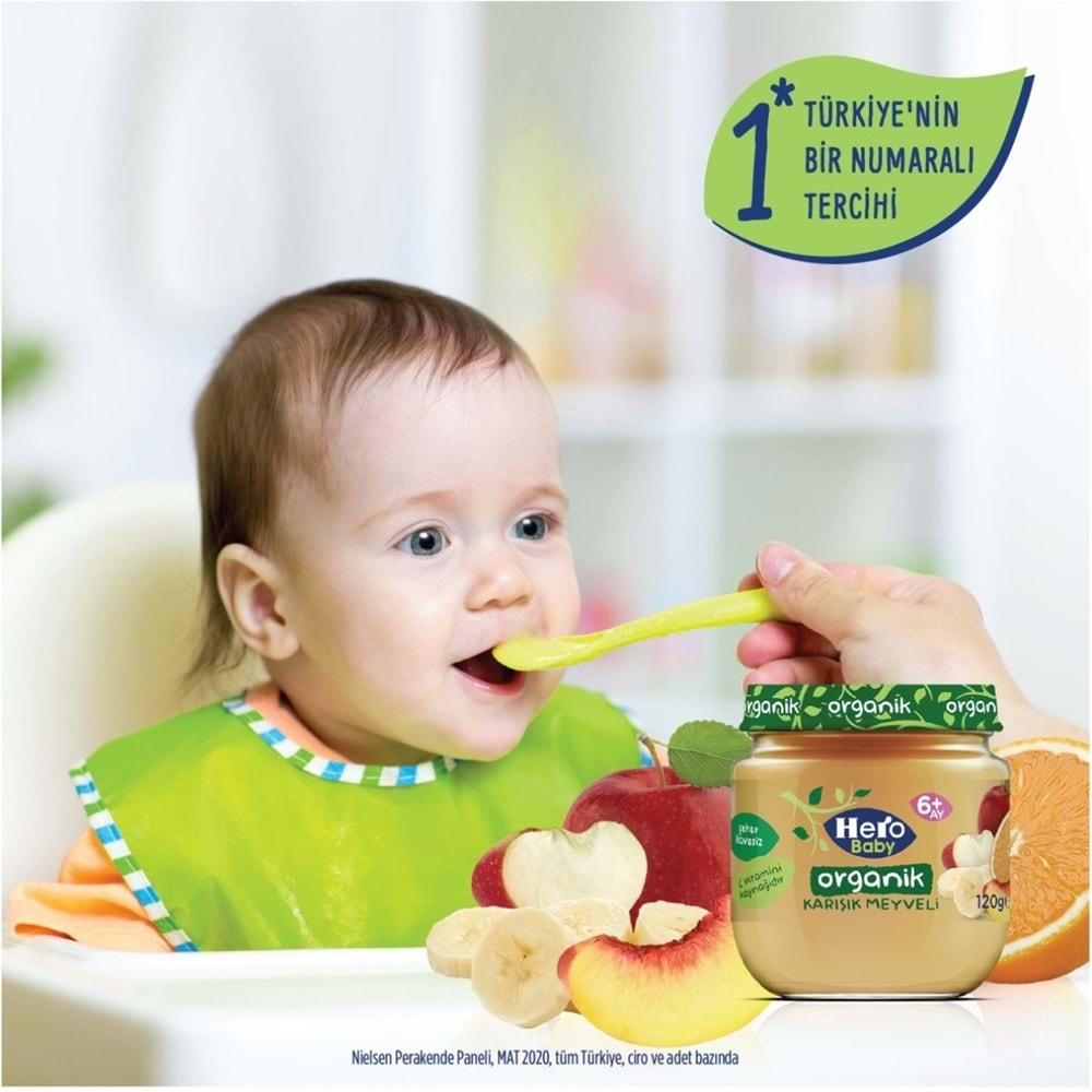 Hero Baby Kavanoz Maması 120GR Organik Karışık Meyveli (9 Lu Set)