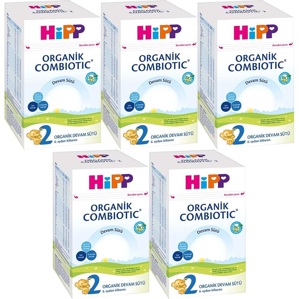 Hipp Organik Combiotic Bebek Devam Sütü 800GR No:2 (6. Aydan İtibaren) (5 Li Set)