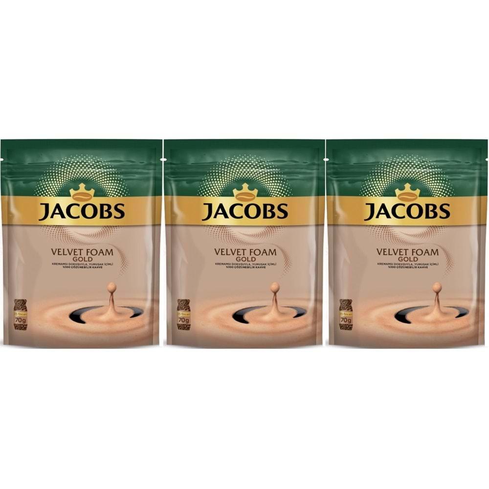 Jacobs Velvet Gold Foam Kahve 70GR (3 Lü Set)