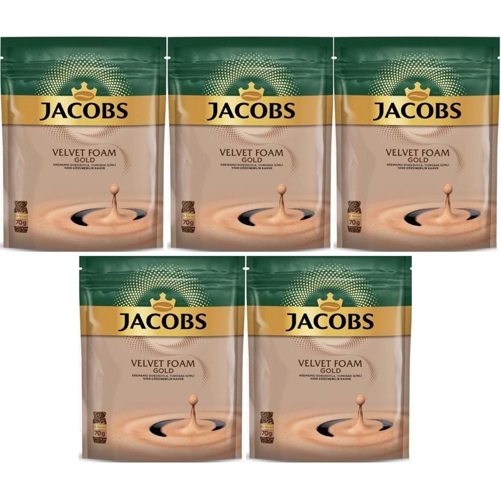 Jacobs Velvet Gold Foam Kahve 70GR (5 Li Set)