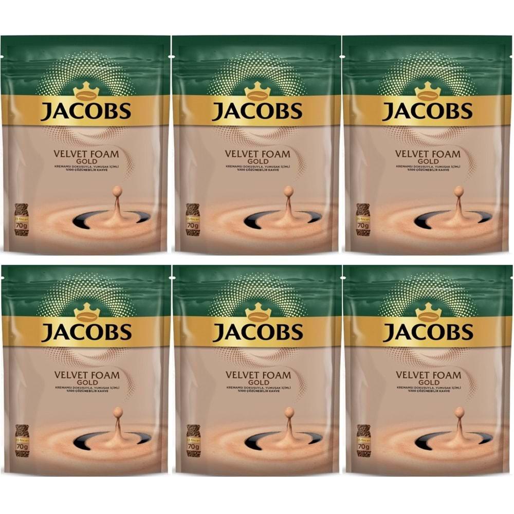 Jacobs Velvet Gold Foam Kahve 70GR (6 Lı Set)