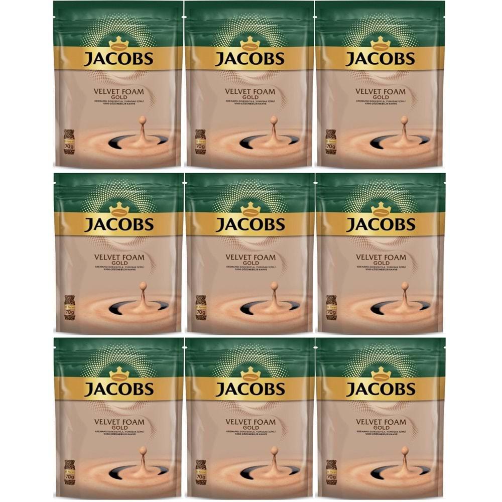 Jacobs Velvet Gold Foam Kahve 70GR (9 Lu Set)
