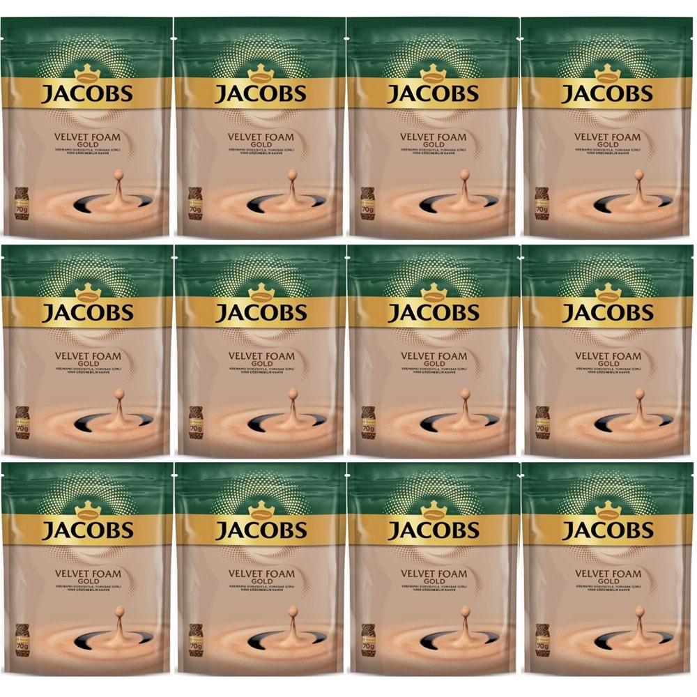 Jacobs Velvet Gold Foam Kahve 70GR (12 Li Set)