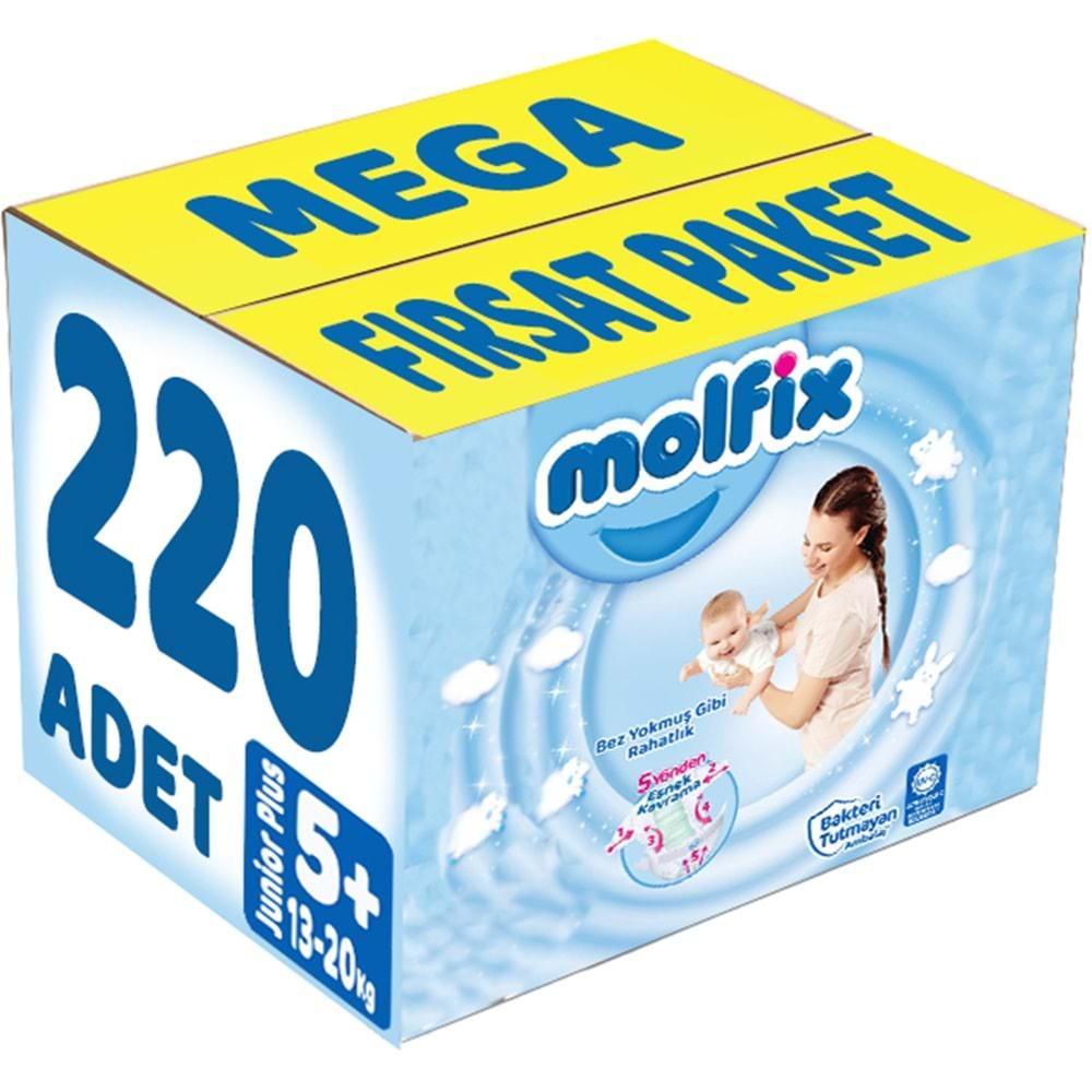 Molfix Bebek Bezi Beden:5+ (13-20Kg) Junior Plus 220 Adet Mega Fırsat Pk