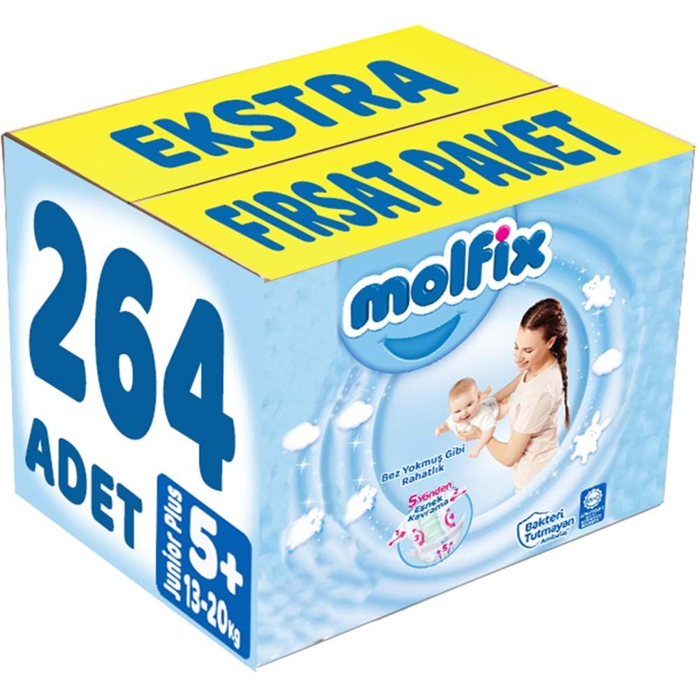 Molfix Bebek Bezi Beden:5+ (13-20Kg) Junior Plus 264 Adet Ekstra Fırsat Pk