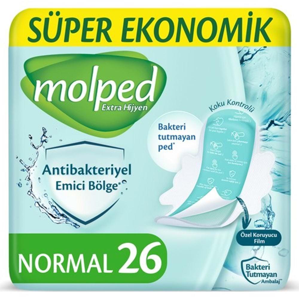 Molped Antibakteriyel Hijyenik Ped Normal 52 Adet Süper Ekonomik Pk (2PK*26)
