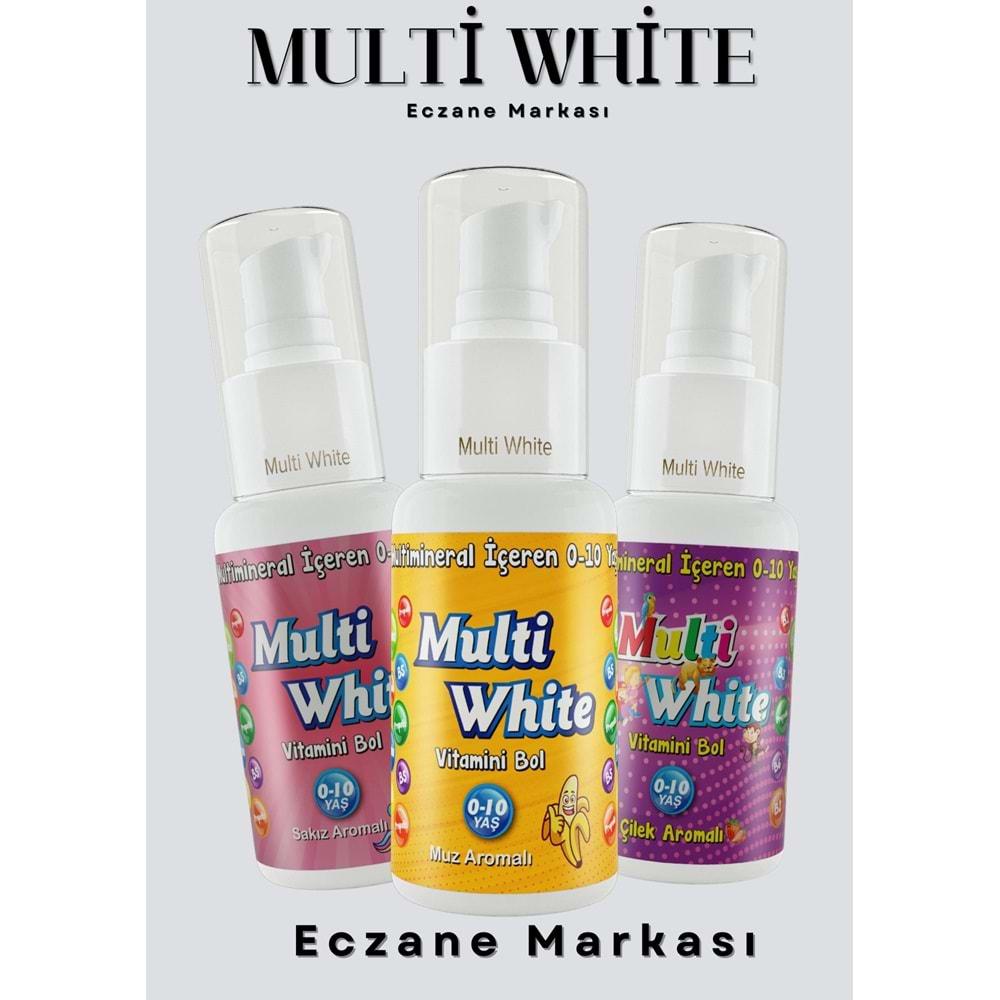 Multi White Diş Macunu 50ML Muz Aromalı Bol Vitaminli (0-10 Yaş) (2 Li Set)