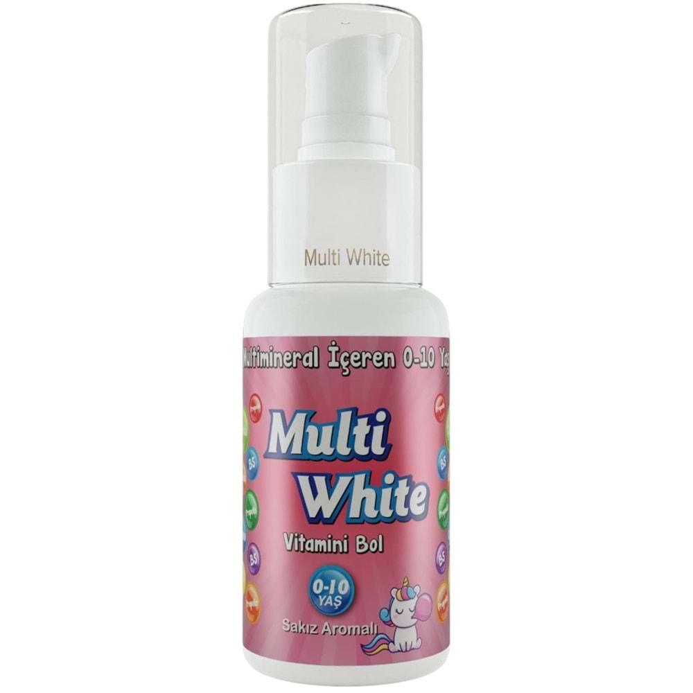 Multi White Diş Macunu 50ML Sakız Aromalı Bol Vitaminli (0-10 Yaş) (4 Lü Set)