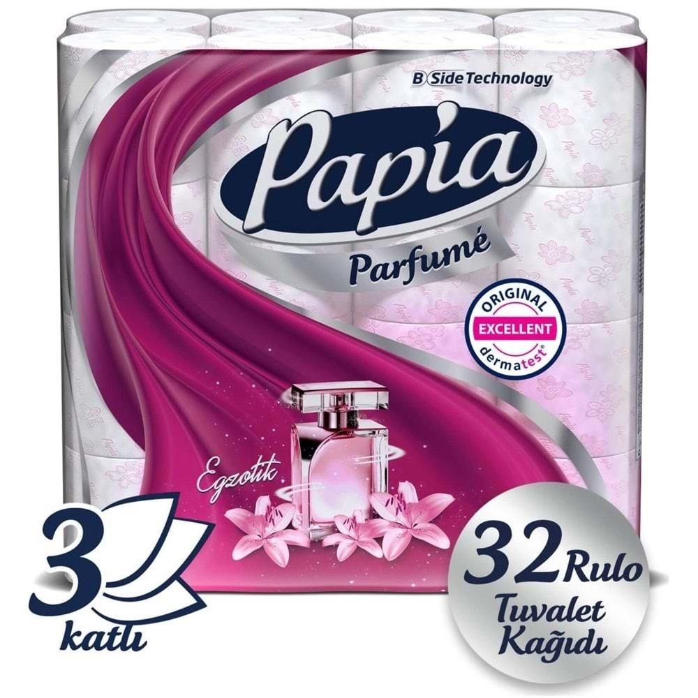 Papia Tuvalet Kağıdı (3 Katlı) 64 Lü Pk (2PK*32) Egzotik Parfümlü