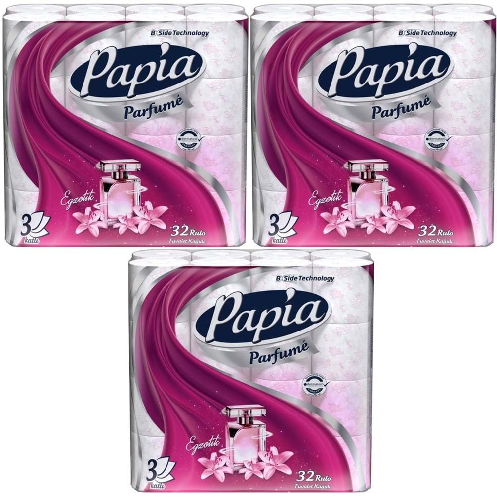 Papia Tuvalet Kağıdı (3 Katlı) 96 Lı Pk (3PK*32) Egzotik Parfümlü