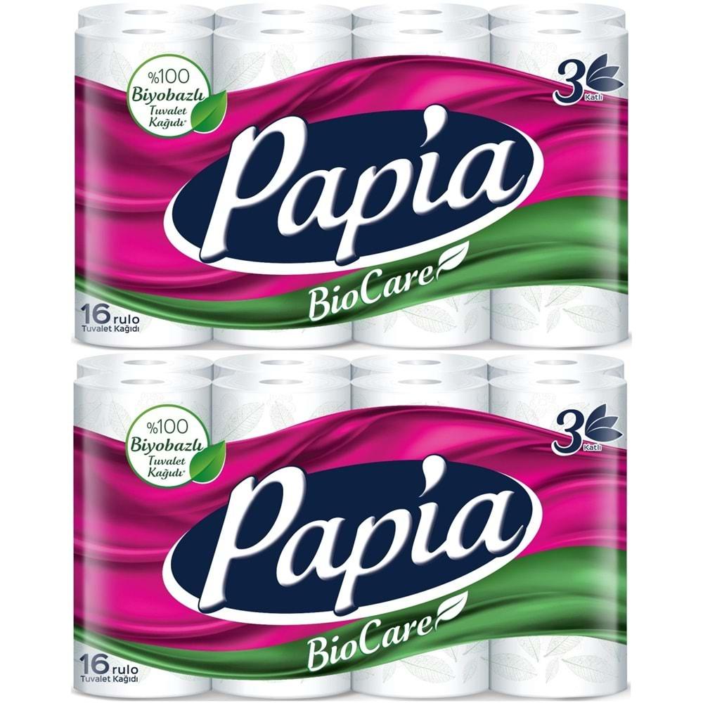 Papia Tuvalet Kağıdı (3 Katlı) 32 Li Pk Bio Care (2PK*16)