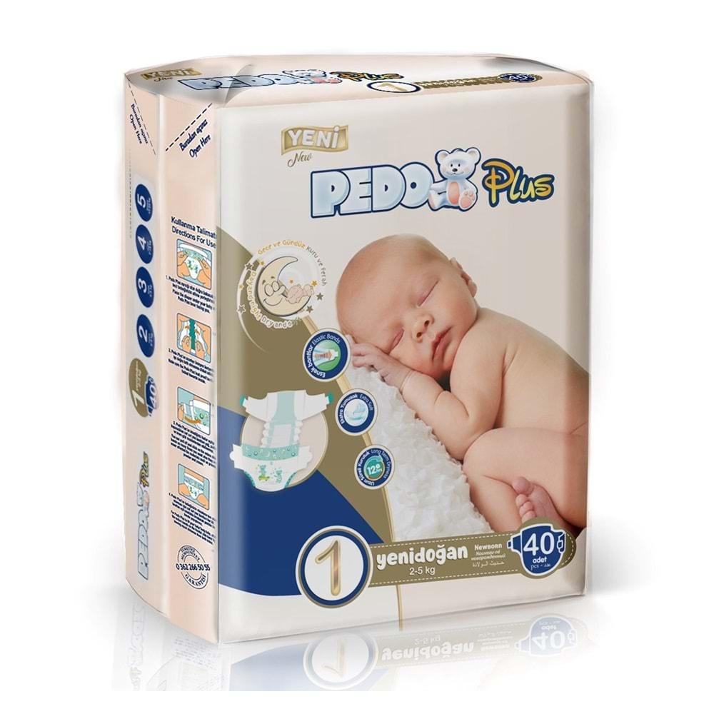 Pedo Plus Bebek Bezi Beden:1 (2-5KG) Yeni Doğan 120 Adet Jumbo Fırsat Pk